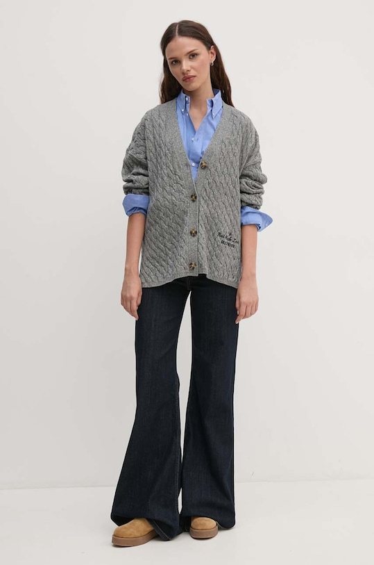 Tommy Hilfiger kardigan wełniany WW0WW42143 szary AW24