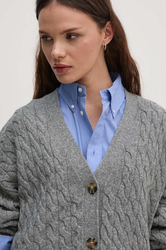 Tommy Hilfiger kardigan wełniany szary WW0WW42143