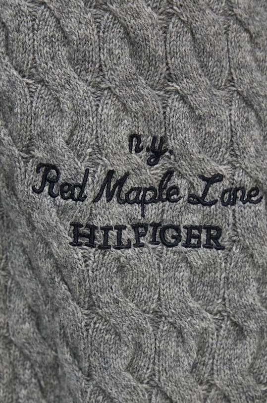 Tommy Hilfiger kardigan wełniany WW0WW42143 szary