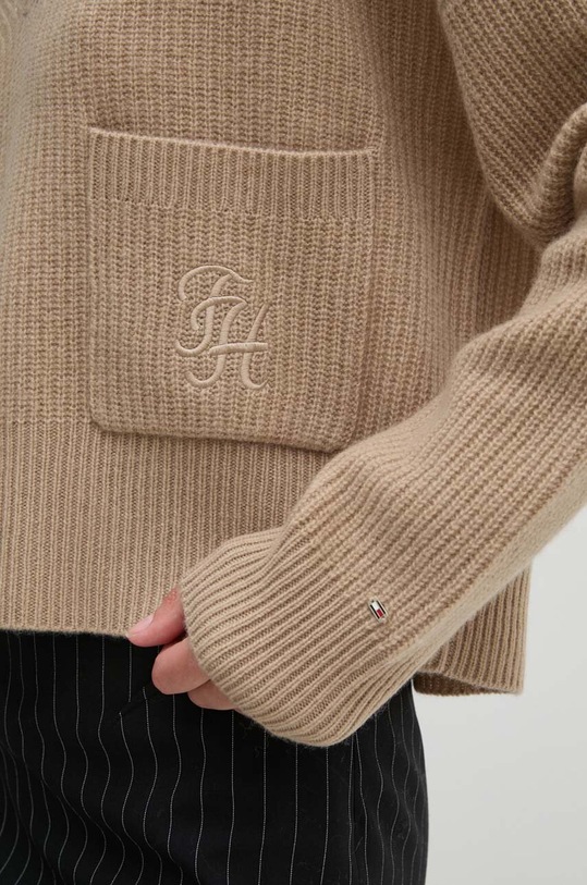 Вовняний светр Tommy Hilfiger WW0WW42149 бежевий
