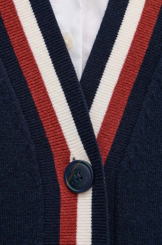 Vuneni kardigan Tommy Hilfiger WW0WW42151 mornarsko plava