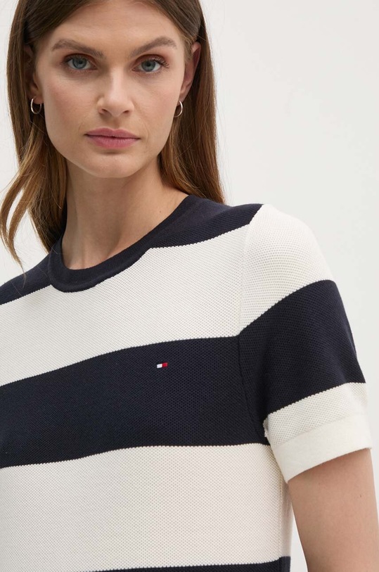 Tommy Hilfiger t-shirt bawełniany wzorzyste granatowy WW0WW42369