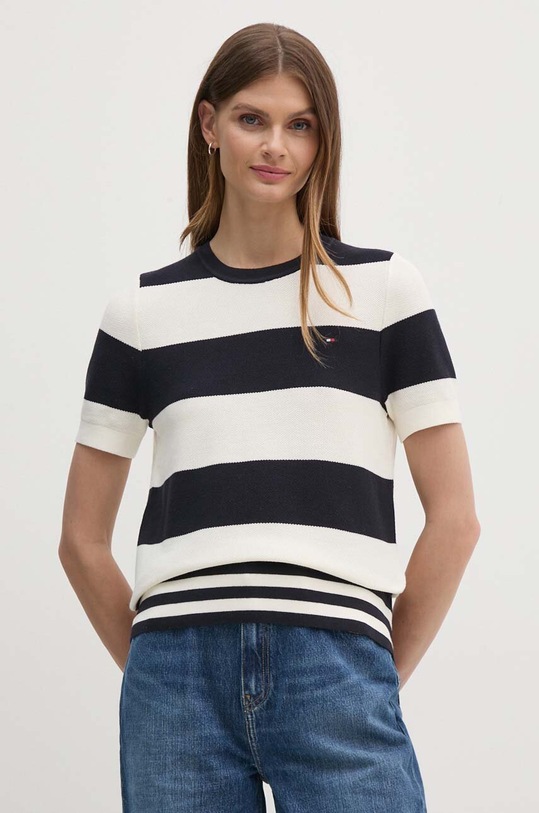 Tommy Hilfiger t-shirt bawełniany WW0WW42369 granatowy AW24