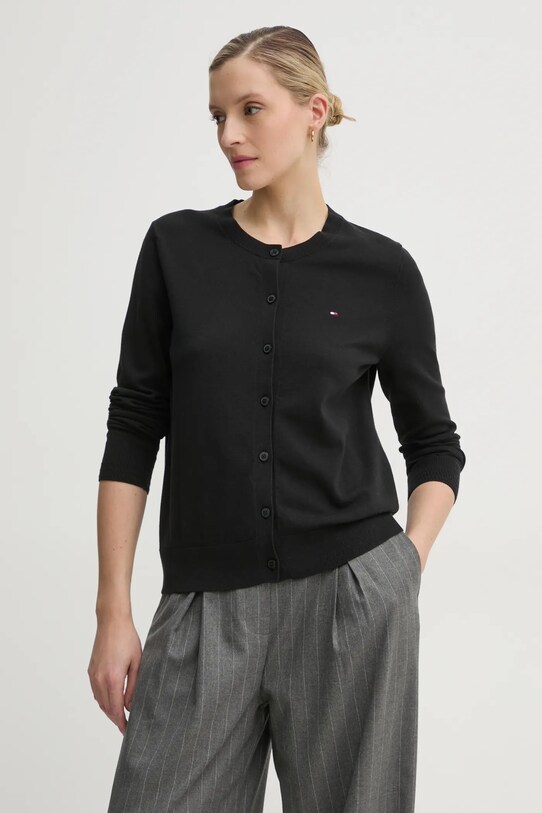 Tommy Hilfiger cardigan melanj negru WW0WW42370