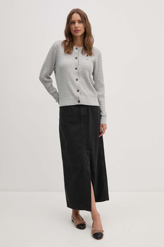 Tommy Hilfiger kardigan bawełniany WW0WW43329 szary AW24