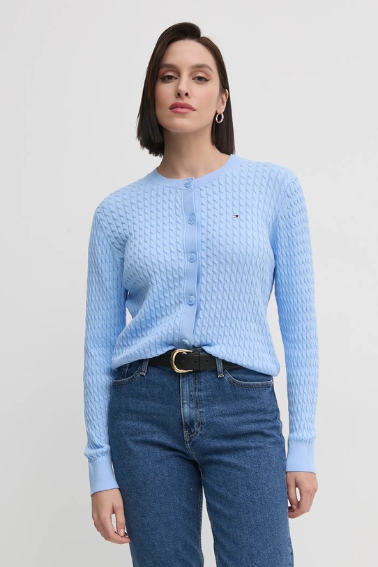 Памучна жилетка Tommy Hilfiger син WW0WW43329