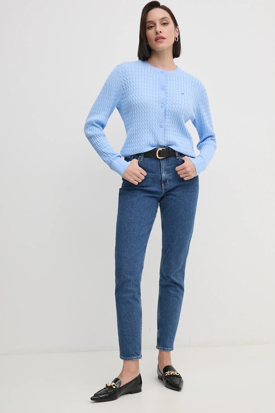 Памучна жилетка Tommy Hilfiger WW0WW43329 син AW24