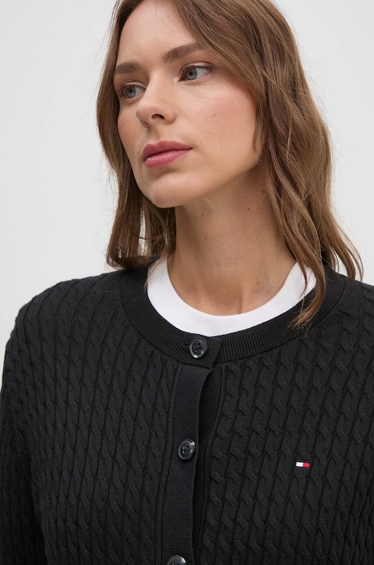 Tommy Hilfiger kardigan bawełniany czarny WW0WW43329