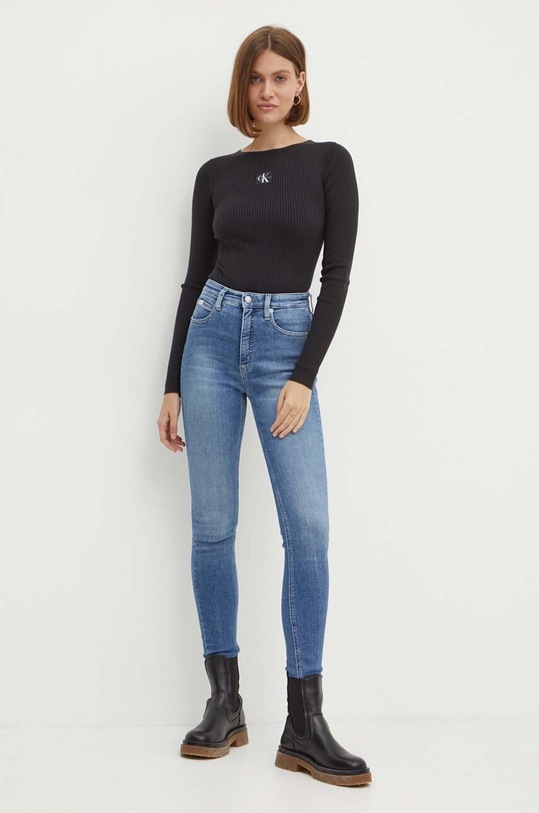 Calvin Klein Jeans longsleeve J20J223611 czarny AW24