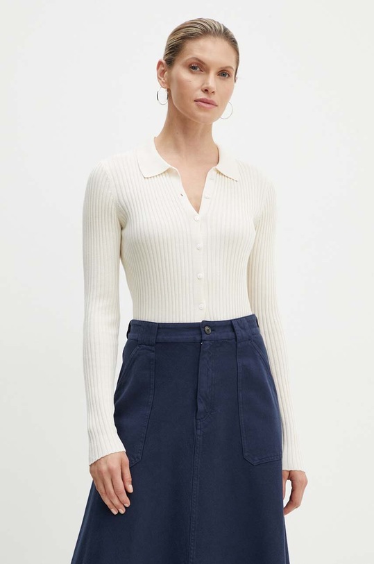 Herskind cardigan cu amestec de mătase Turner uni bej 5265106