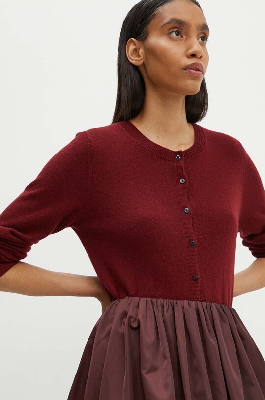Herskind cardigan din casmir Roselle burgundia 5241969