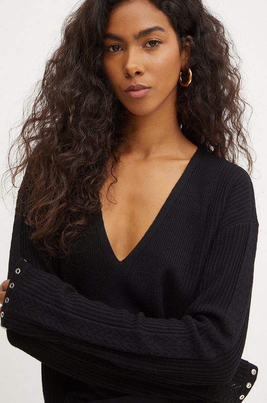 Patrizia Pepe sweter wełniany czarny 8K0210.KM36