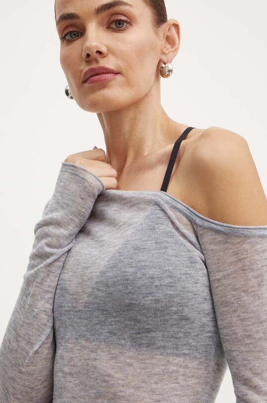 Patrizia Pepe longsleeve wełniany szary 8K0221.K205