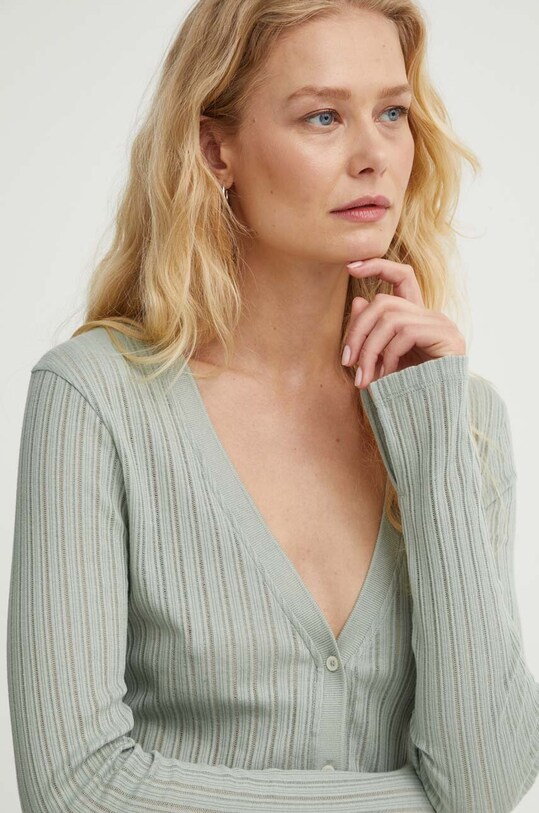 Marc O'Polo cardigan din bumbac verde 406202752433