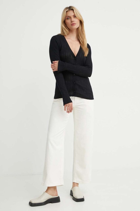 Marc O'Polo kardigan bawełniany M06202752433 czarny AW24