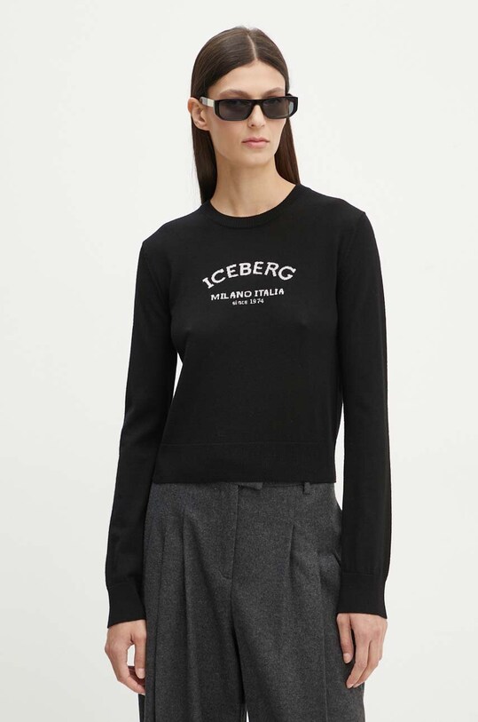 Вовняний светр Iceberg чорний A004.9000