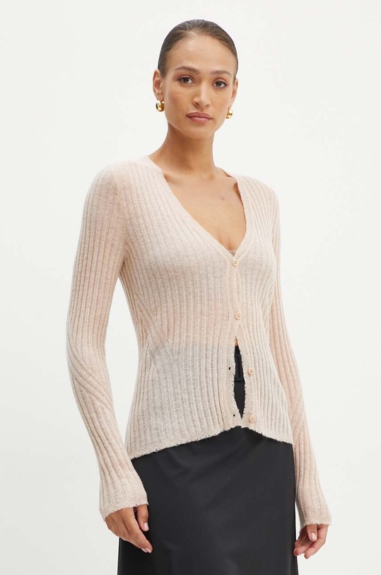 BOSS Orange kardigan wełniany różowy 50518298