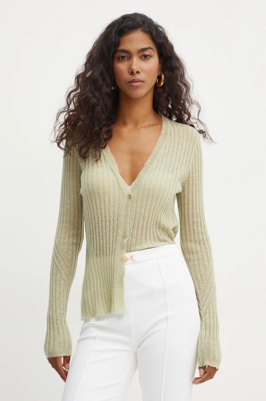 Boss Orange cardigan in lana scollo a V verde 50518298