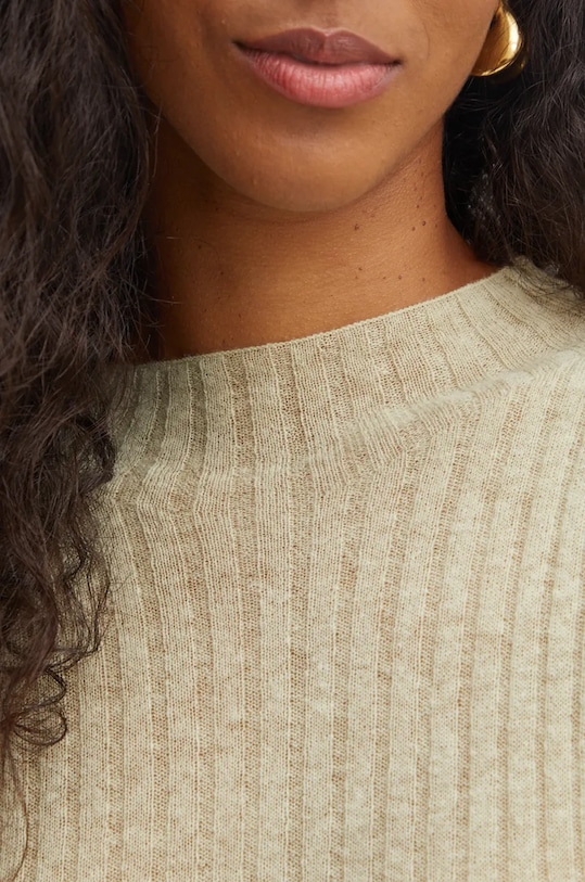 Vlnený sveter Boss Orange 50519155 zelená