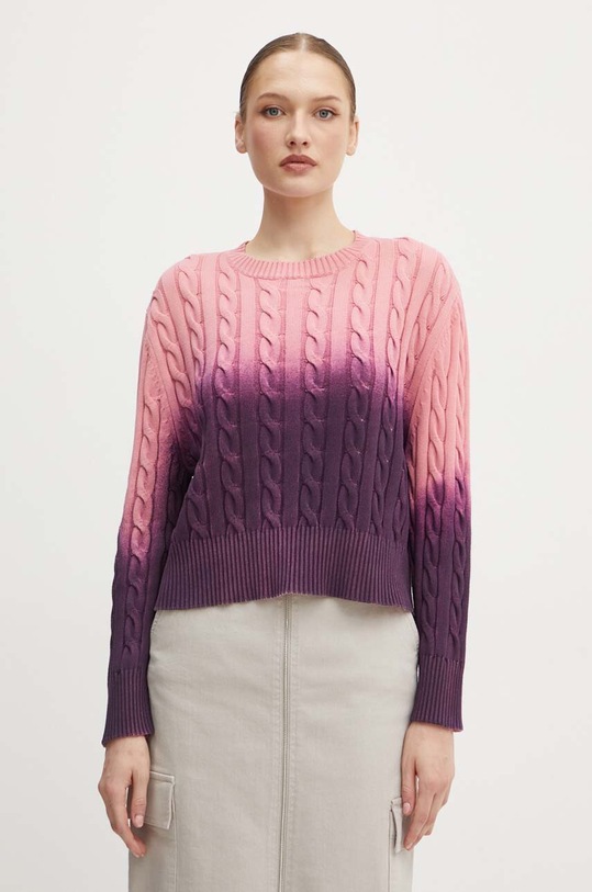 BOSS Orange sweter bawełniany wzorzyste różowy 50519156