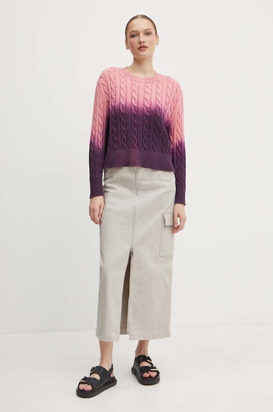 BOSS Orange sweter bawełniany 50519156 różowy AW24