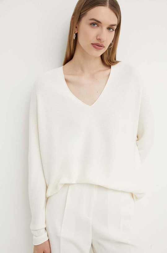 Svetr Boss Orange V výstřih béžová 50520126