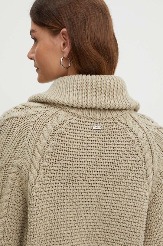 Ζακέτα από μίγμα μαλλιού BOSS 50518368 μπεζ