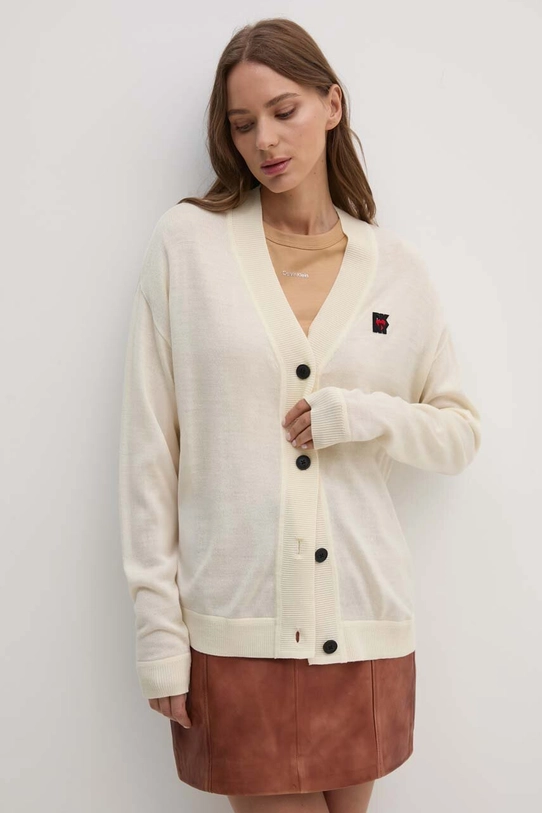 Dkny cardigan din lana imprimeu bej D2E4A117