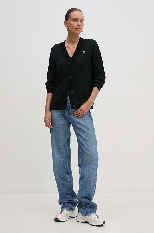 Dkny cardigan din lana D2E4A117 negru AW24