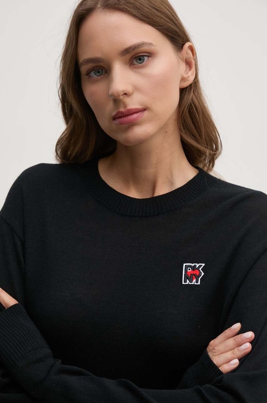 Вовняний светр Dkny чорний D2E4A116