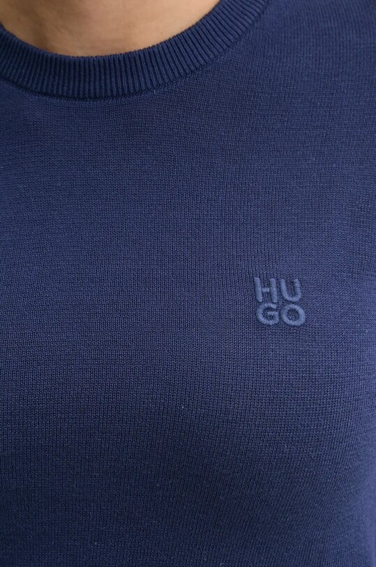 Бавовняний светр HUGO 50514296 темно-синій