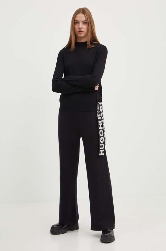 Vlnený sveter HUGO 50518313 čierna AW24