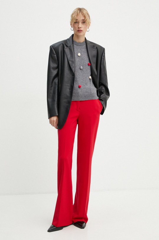 MSGM sweter wełniany 3741MDM226.247786 szary AW24