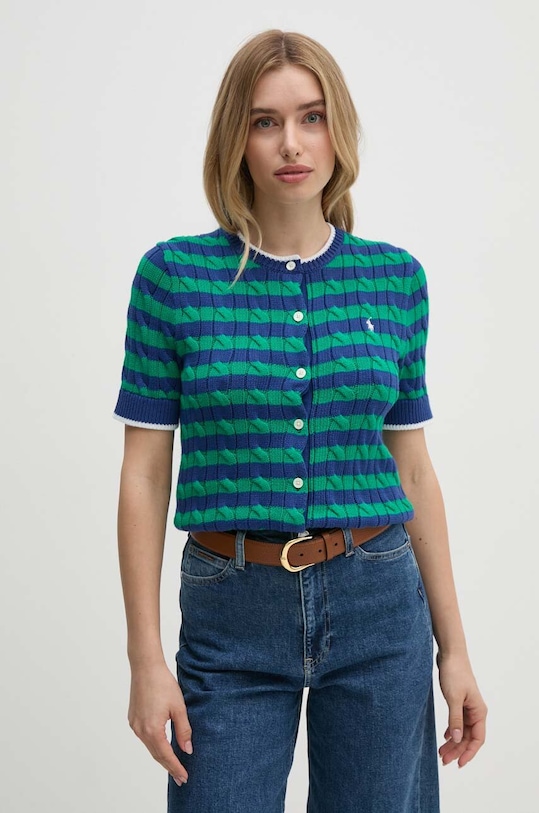 Polo Ralph Lauren kardigan bawełniany wzorzyste niebieski 211935318