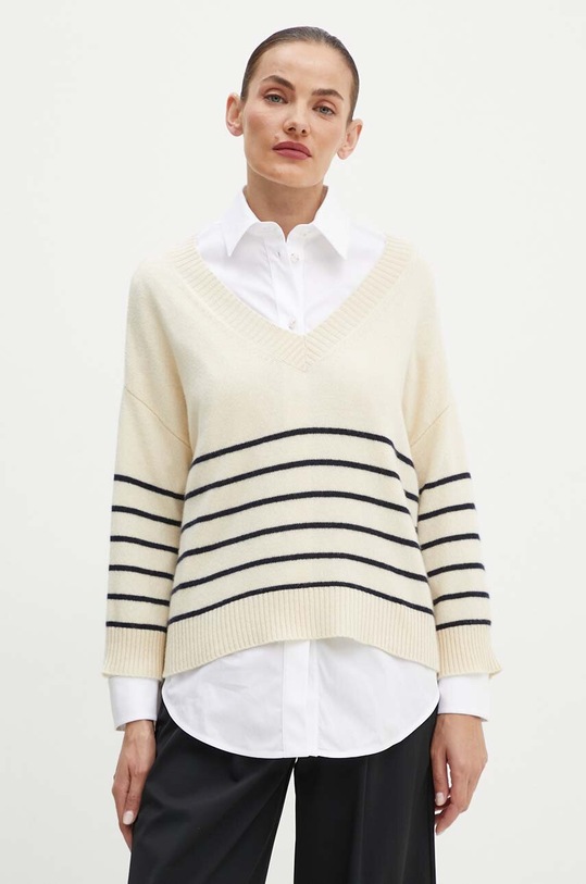 Светр з кашеміру Weekend Max Mara тонкий бежевий 2425366011600