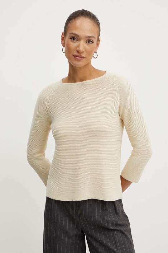 Памучен пуловер Weekend Max Mara памук бежов 2425366121600
