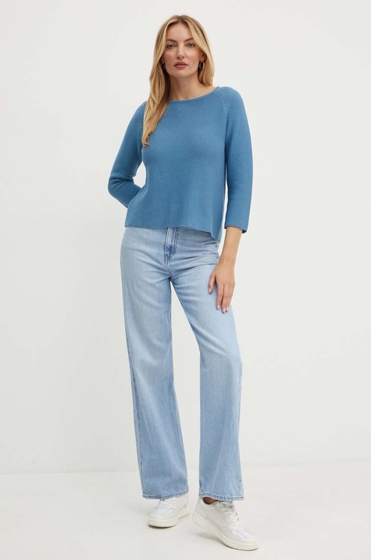 Памучен пуловер Weekend Max Mara 2425366121600 син AW24