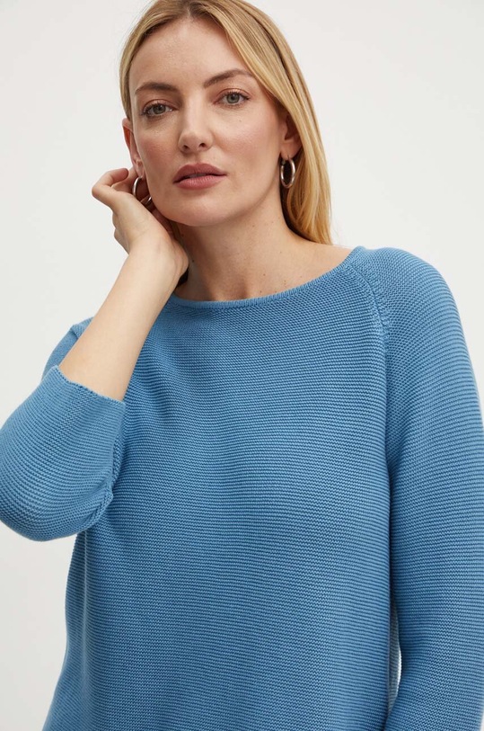 Памучен пуловер Weekend Max Mara син 2425366121600