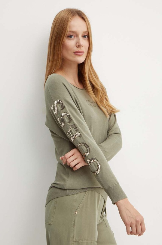 Guess sweter MAEVE aplikacja zielony W4YR34.Z2NQ2