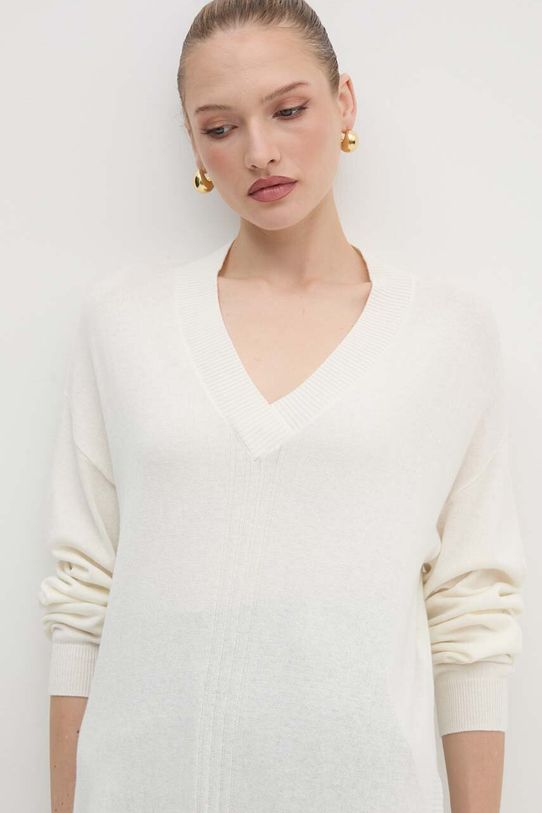 Светр з домішкою вовни Guess MATILDA аплікація бежевий W4YR55.Z3FH0