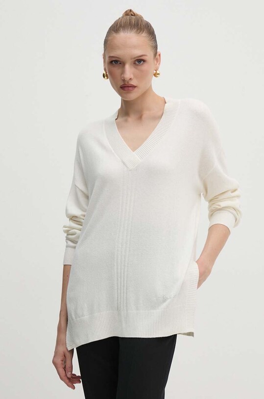Guess sweter z domieszką wełny MATILDA beżowy W4YR55.Z3FH0