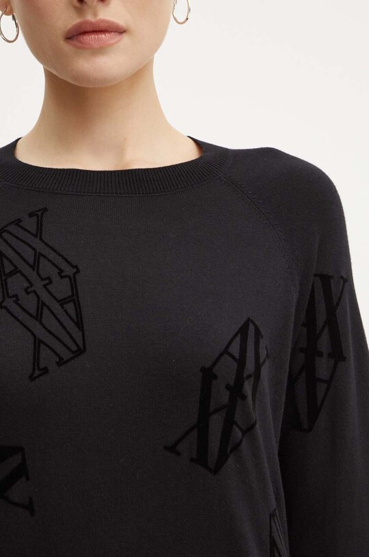 Armani Exchange pulover din amestec de mătase 6DYM1A.YMP7Z negru