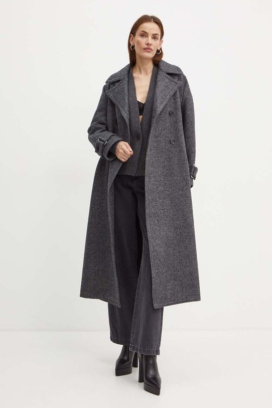 Pinko kardigan wełniany 104062.A1CH szary AW24