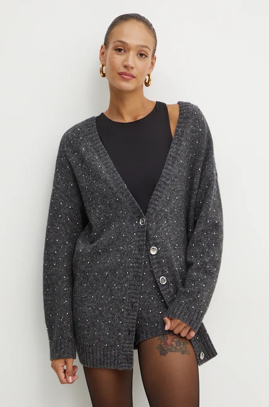Вовняний кардиган Pinko меланж сірий 103966.A232
