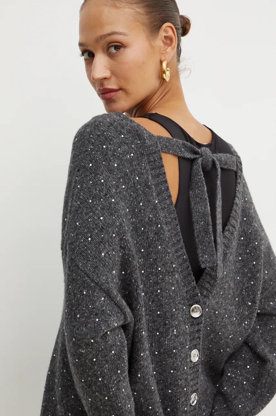 Вовняний кардиган Pinko сірий 103966.A232