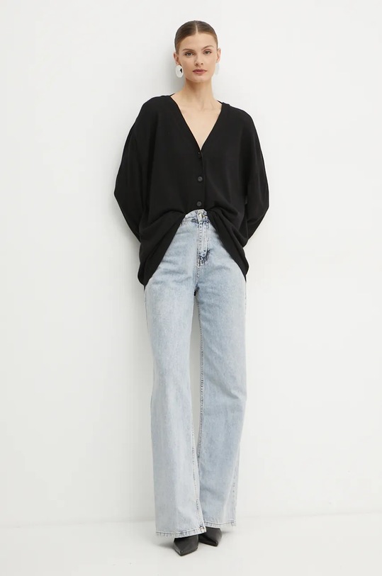 Pinko kardigan wełniany 104049.A1A7 czarny AW24