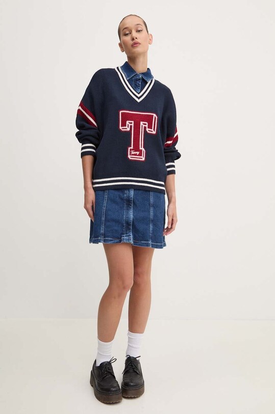 Sveter Tommy Jeans DW0DW18519 tmavomodrá AW24