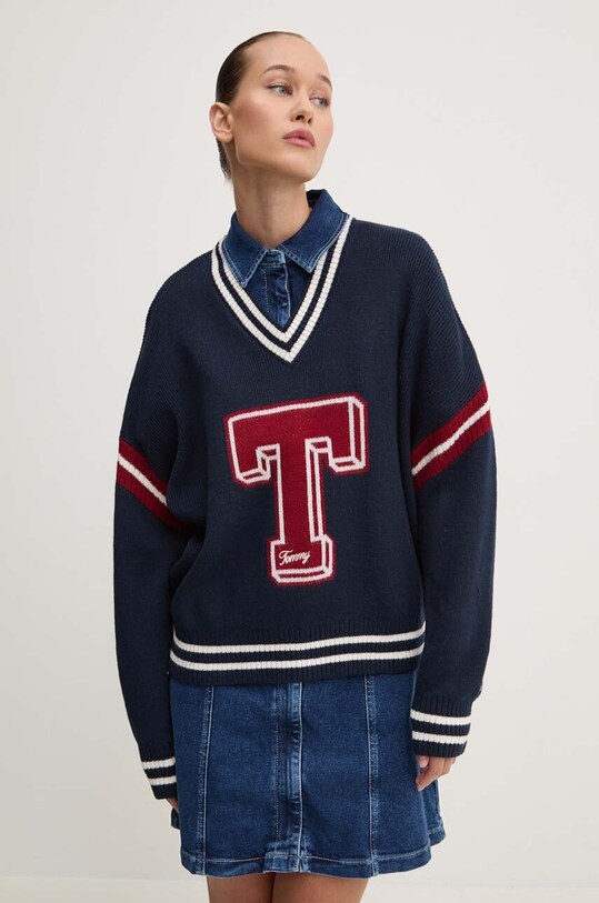 Sveter Tommy Jeans tmavomodrá DW0DW18519
