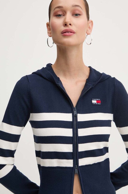 Kardigán Tommy Jeans tmavomodrá DW0DW18524