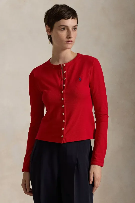 Majica z dolgimi rokavi Polo Ralph Lauren Okrogel rdeča 211941175